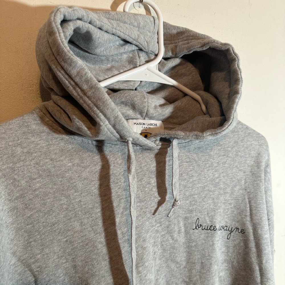 maison labiche Paris X Batman Bruce Wayne Embroider Hoodie Men’s Large Grey
